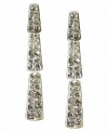 Alfani Earrings, Silver-Tone Clear Crystal Linear Earrings