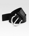 A casual look crafted from gancio-textured calfskin leather. Gunmetal buckle About 1½ wide Made in Italy 