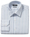 Hugo Boss Regular Fit Dress Shirt, BOSS Black White/Blue Striped Long Sleeve Shirt