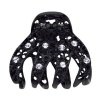 Black Metal Octopus Clip with Stones