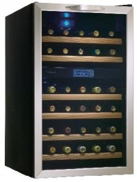 Danby DWC283BLS 3.5-Cu.Ft. 30-Bottle Free-Standing Wine Cooler, Black/Stainless