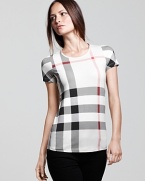 Achieve statement status with iconic check in this signature Burberry Brit tee.