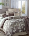 Angelica 12 Piece Embellished King Jacquard Comforter Bed In A Bag Set Khaki