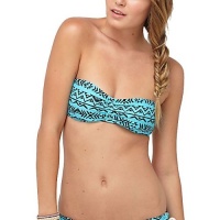 Roxy Abstract Tribal Shirred Bandeau Swimsuit Top 2012