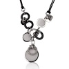 Silver Rhodium Plated Swarovski Interlocked Ring Necklace