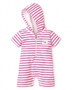 Kissy Kissy Infants' Ocean Amigos Terry Hooded Beach Romper - Sizes 0-18 Months