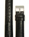 Ladies' Genuine Lizard Watchband Black 18mm Watch Band