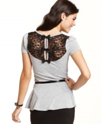 BCX's peplum top has all a girl could ever want, from a figure-flattering peplum hem to the sweetest back design.