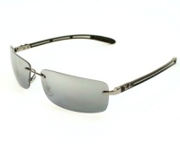 Ray-Ban 8304 004/82 Gunmetal 8304 Carbon Fibre Rimless Sunglasses Polarised Lens Category 3