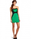 As U Wish Juniors Strapless Dress With Lace Trim, Green, Small