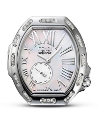 Fendi Round Selleria Stainless Steel Watch Head with Diamonds, 38mm