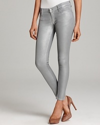 Add a dose of glam to your denim repertoire with these Hudson skinny jeans, coated in a rich metallic sheen.