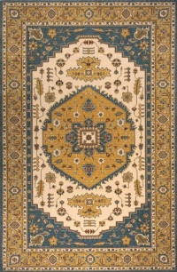 Area Rug 2x3 Rectangle Traditional Teal Blue Color - Momeni Persian Garden Rug from RugPal