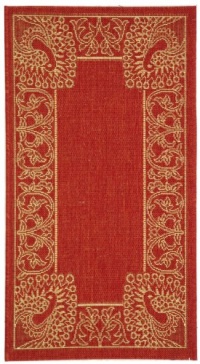 Area Rug 2x3 Rectangle Transitional Red - Natural Color - Safavieh Courtyard Rug from RugPal