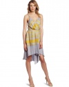 BCBGeneration Women's Grey Ft Ruffle Cascade Dress, Daybreak Combo, X-Small