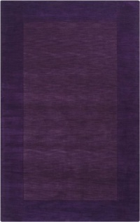 Area Rug 3x5 Rectangle Solid/Striped Plum Color - Surya Mystique Rug from RugPal