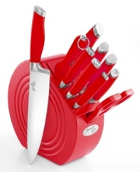 Sharp colors make the Fiesta cutlery set and matching wood block a fun, functional addition to every kitchen. In fully forged stainless steel with a gently curved handle for comfortable slicing, dicing, peeling and more.