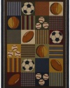 Shaw Living Kathy Ireland Home Young Attitudes 3-Foot 3-Inch by 4-Foot 8-Inch Rug in Playball Pattern, Multi