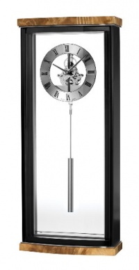 Bulova Landon 20 High Black and Chrome Wall Clock