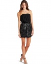 As U Wish Juniors Strapless Lace Dress With Pockets, Black, Small