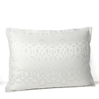 Bring sweet dreams to your sanctuary with this Hudson Park Luxe king sham in luminous linen and silk, boasting a sleek white on white abstract print.