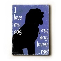 Arte House 0003-9692-25 Wooden Sign, I Love My Dog