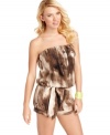 Cause a heat wave in this printed romper from GUESS?. Features chic, blouson style and an earthy palette that lends itself to bright accessory pairings!