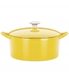 Classic good looks and outstanding performance put this covered dutch oven at the front of its class. Famed chef Mario Batali introduces the beauty of cast iron into your kitchen with a versatile addition that heats up fast, retains heat like a pro and eliminates hot spots that burn foods. The durable enameled finish requires no seasoning and is easy to clean-just pop in the dishwasher! Limited lifetime warranty. (Clearance)