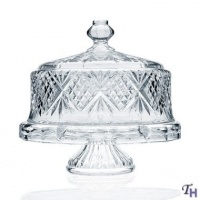 Godinger Dublin Crystal Cake Plate with Dome Cover