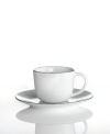 Simply elegant for everyday meals but with a banded edge that shines on formal tables, the Platinum Fine Line demi cup and saucer is a flawless choice for every occasion.