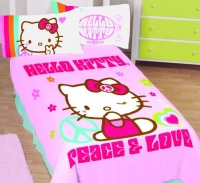 Hello Kitty Kitty Peaceful Twin/Full Thoughts Blanket