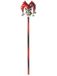 Jester Skull Cane 40in