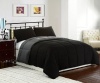 3 Pieces Reversible Goose Down Alternative Comforter Set, with Anti-Microbial finish, Black / Grey Bed Cover KING Size 102x90 Bedding