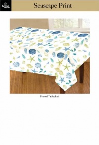 Homewear Seascape Printed Microfiber 60 by 84-Inch Oblong Table Cloth