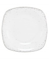 Forecast modern whimsy at meal time with the Silver Mist accented square plates from Lenox Lifestyle dinnerware. The dishes in this collection feature shimmering droplets that trickle in from the platinum-banded edge of bright white bone china. (Clearance)