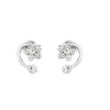 Perfect Gift - High Quality Trendy Flower Earrings with Silver Swarovski Crystals (1292) for Birthday Wedding Gift Free Standard Shipment Clearance