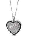 Effy Jewlery 14K Gold Black & White Diamond Heart Pendant, 1.06 TCW