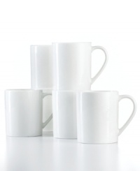 Modern basics in the form of white dinnerware. Gibson's White Elements mugs bring unparalleled versatility to your table in dishwasher- and microwave-safe porcelain.