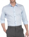 Calvin Klein Men's Long Sleeve Solid Poplin Shirt, Summer Sky, X-Large