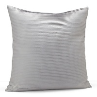 A coordinating euro sham adds a layer of shimmer with metallic silver pleats.