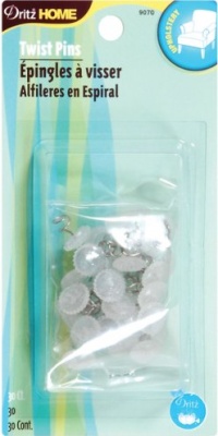 Dritz 9070 Upholstery Clear Heads Twist Pins, 3/4-Inch, 30-Pack