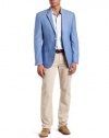 Tommy Hilfiger Men's Trim Fit 2 Button Side Vent Chambray Sport Coat