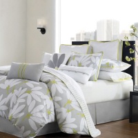 Echo Fan Floral Comforter Set - Grey - Queen