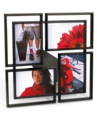 Four of your favorite photos square off in the Connect picture frame. Umbra shows all the right angles in versatile black for the modern office or living room.