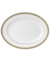 In 18th century England, Josiah Wedgwood, creator of the world famous Wedgwood ceramic ware, established a tradition of outstanding craftsmanship and artistry which continues today. The exotic floral design of the Oberon dinnerware and dishes pattern is finely scaled and exquisitely precise, in soft shades of green and gold accented with black, against pure white bone china.