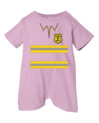 So Relative! - Fireman Dress-Up/Costume - Infant & Toddler Short Sleeve T-Shirt Romper (Assorted Colors & Sizes) (Pink, 12 Months)