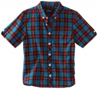 Fred Perry Boys 2-7 Kids Tartan Shirt, Kingfisher, 5/6