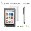 2x caseen GLARESHATTER Anti-Glare Screen Protector for Barnes & Noble Nook Tablet, Nook Color + caseen Stylus Pen (Silver)