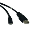 Tripp Lite U050-006 6ft USB2.0 A to Micro-USB B Device Cable A Male to Micro-B Male, 6'