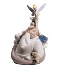 Nao by Lladro fine porcelain figurine from their Disney Collection: Dreaming of Tinker Bell - No.1679